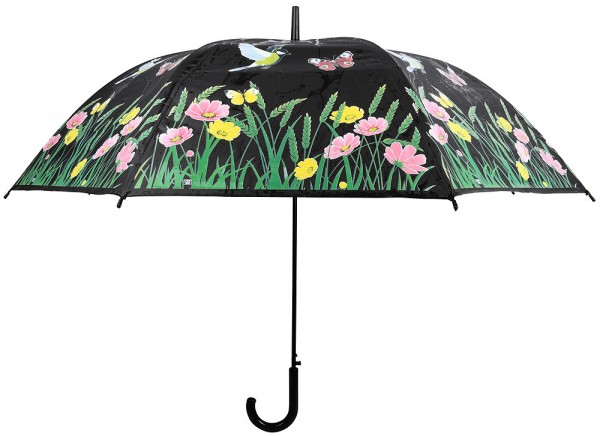 Regenschirm Blumenwiese Farbwechsel bei Regen Stockschirm