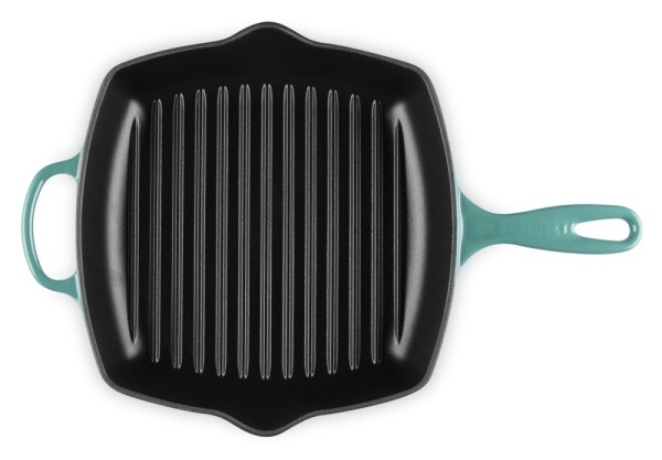 Le Creuset Grillpfanne Quadratisch Signature Gusseisen Bleu Riviera Blau 26cm