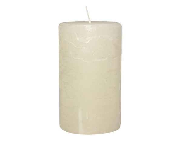 4 Rustic Stumpenkerzen Premium Kerze Creme Weiß 6x10cm - 38 Std Brenndauer