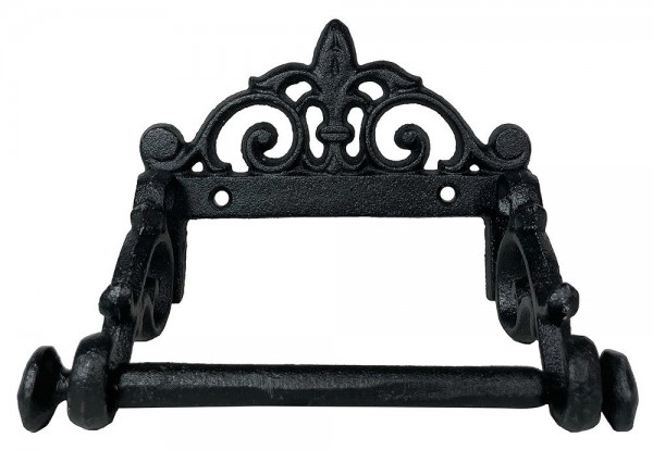 Toilettenpapierhalter Lilie Vintage Gusseisen WC-Papierhalter Antik-Stil Schwarz