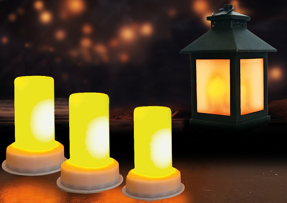 LED Lichter 4 Stück Flammenlicht Windlicht Batterie Flackernd Warmweiß Indo günstig online kaufen