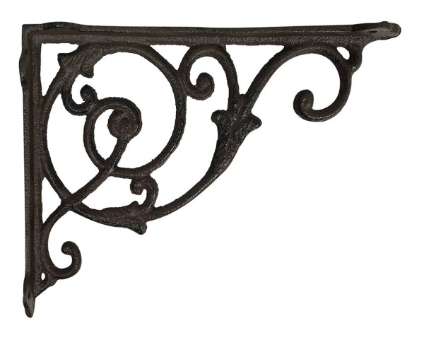 Regalträger Jugendstil Regalhalter Regalwinkel Gusseisen Antik Braun 18x22cm