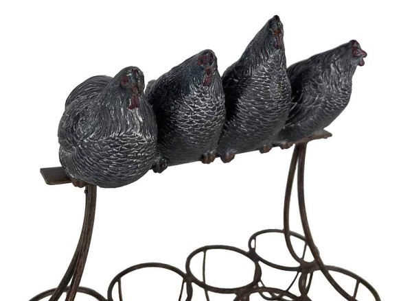 Eierhalter Gusseisen Braun Hühner Eierständer Vintage-Stil Eierkorb Antik-Stil