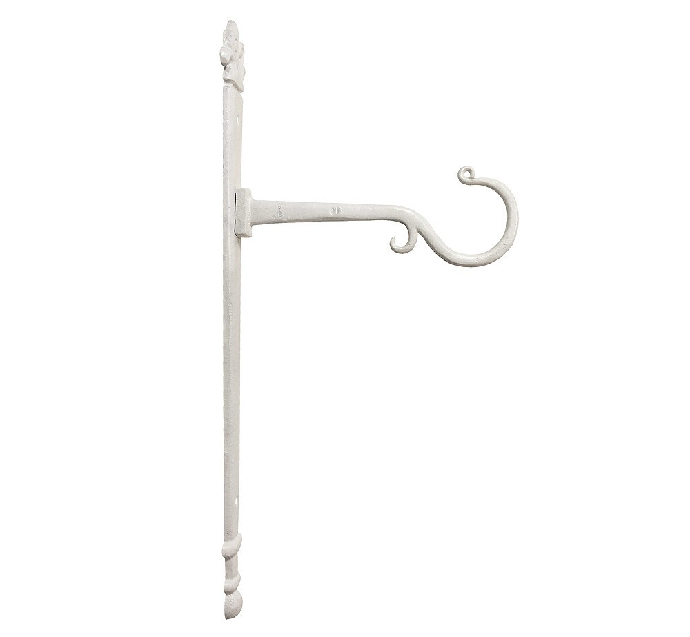 Rustikaler Wandhaken für Blumentopf Blumenampel Gusseisen Weiß 48cm Rustikaler Wandhaken für Blumentopf Blumenampel Gusseisen Weiß 48cm