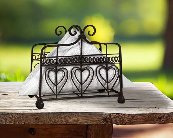 Serviettenhalter Eisen Braun Landhaus Serviettenständer Vintage-Stil 14x17cm