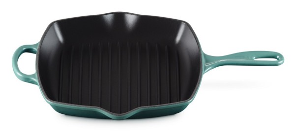 Le Creuset Grillpfanne Quadratisch Signature Gusseisen Bleu Riviera Blau 26cm