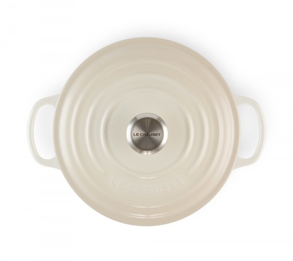 Le Creuset Bräter Signature Rund Gusseisen Meringue 24cm