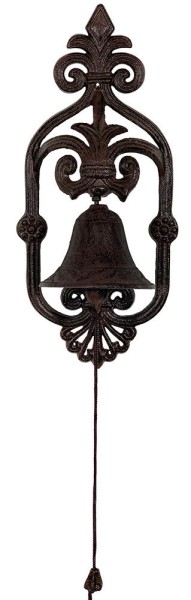 Türglocke Nostalgie Lilie Glocke Gusseisen Braun Antik-Stil Vintage