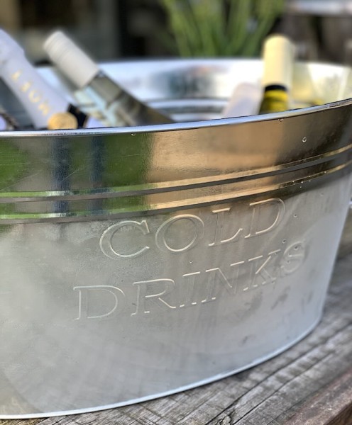 Getränkekühler Zinkwanne XL Cold Drinks Großer Sektkühler f Flaschen Gartenparty