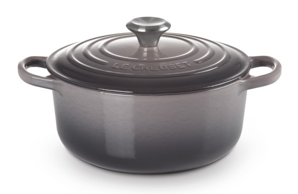 Le Creuset Bräter Signature Rund Gusseisen Flint Grau
