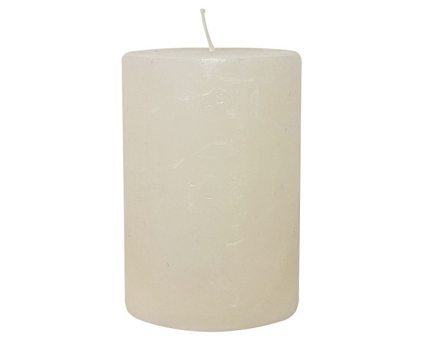 4 Rustic Stumpenkerzen Premium Kerze Creme Weiss 7x10cm - 45 Std Brenndauer