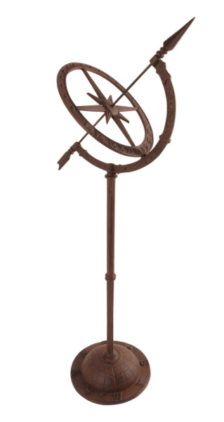 Wunderschöne Stand-Sonnenuhr Eisen Rostbraun 93 cm