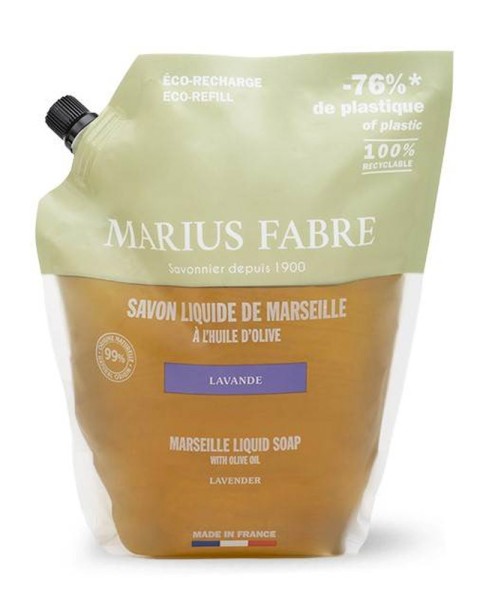Marius Fabre Flüssigseife Lavendel (Lavande) mit Bio-Olivenöl Nachfüllpack 1L