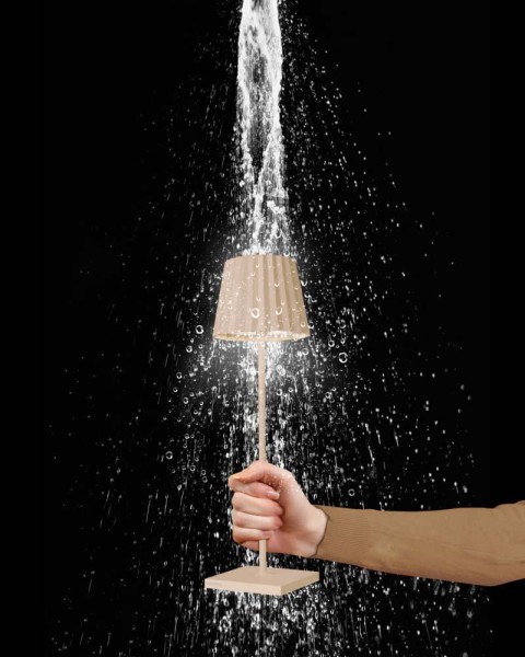 Sompex TROLL 2.0 Tischleuchte Sand Aluminium mit Akku dimmbar Outdoor 38 cm