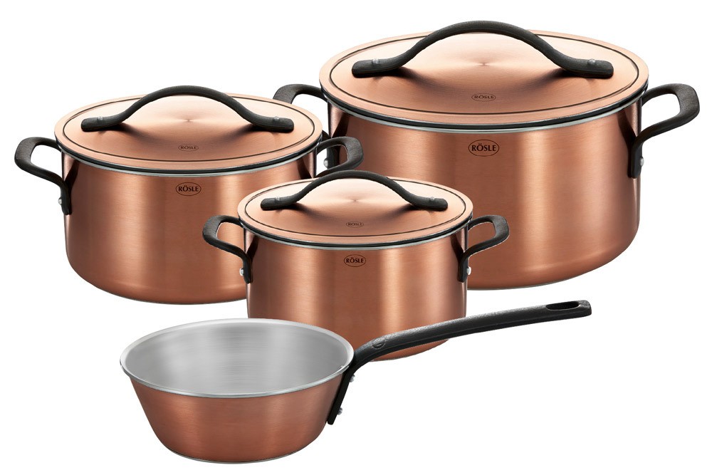 Rösle Topfset Kupfer Chalet 4tlg. Mehrschichtmaterial | Töpfe Edelstahl | Töpfe | Kochgeschirr | Küche & Tisch