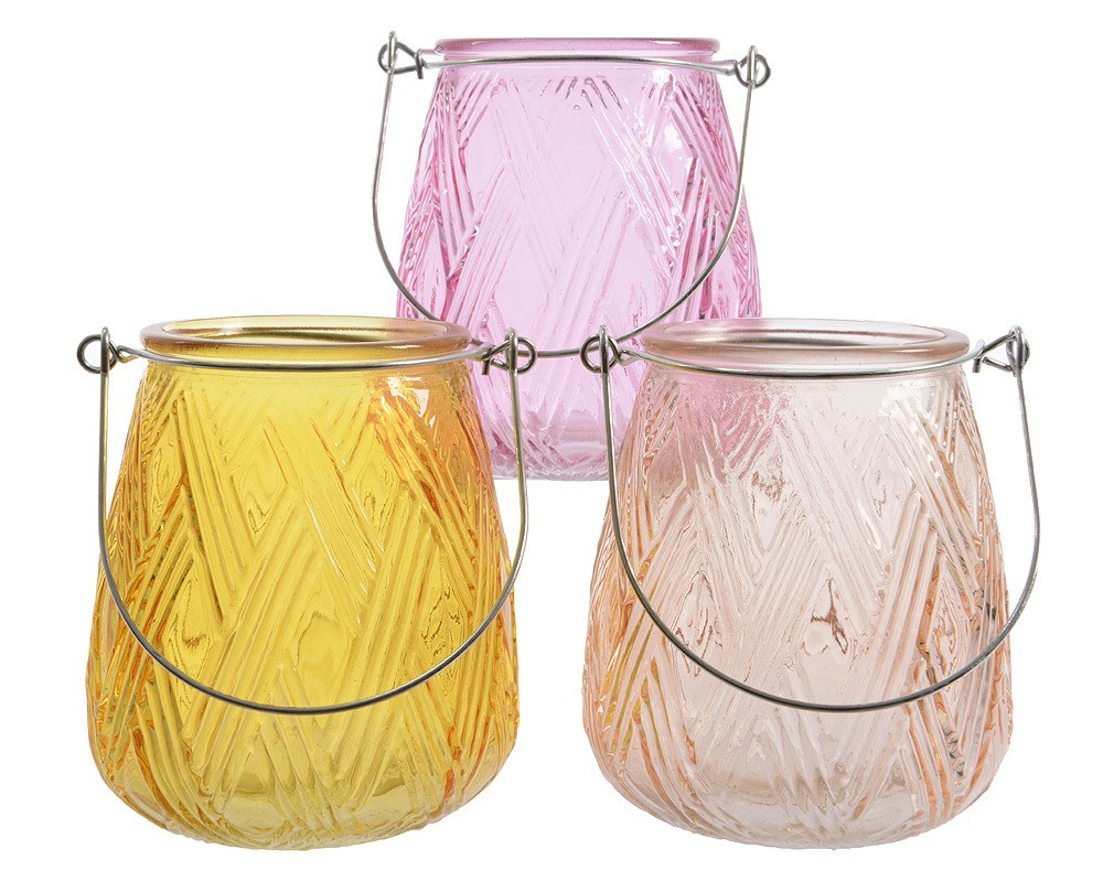 Bunte Teelichthalter 3 Stück Kerzenhalter Windlicht Glas 10cm Bunte Teelichthalter 3 Stück Kerzenhalter Windlicht Glas 10cm