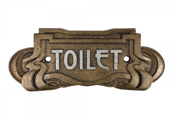 Türschild TOILET Gusseisen Bronze WC-Schild Belle Epoque Toilettenschild Anti…