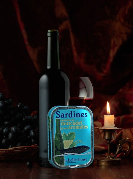 la belle-iloise Sardinen in Olivenöl und Muscadet-Wein - Dose 115 g