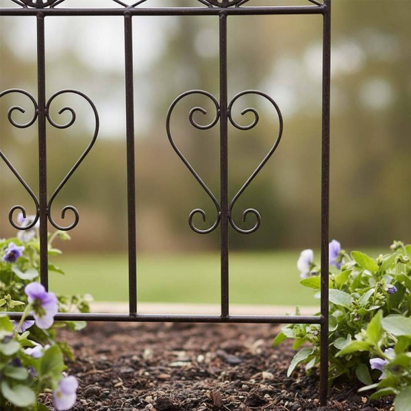 Beetzaun Metall Zum Stecken Beeteinfassung Beetumrandung Antik-Stil 51x70cm