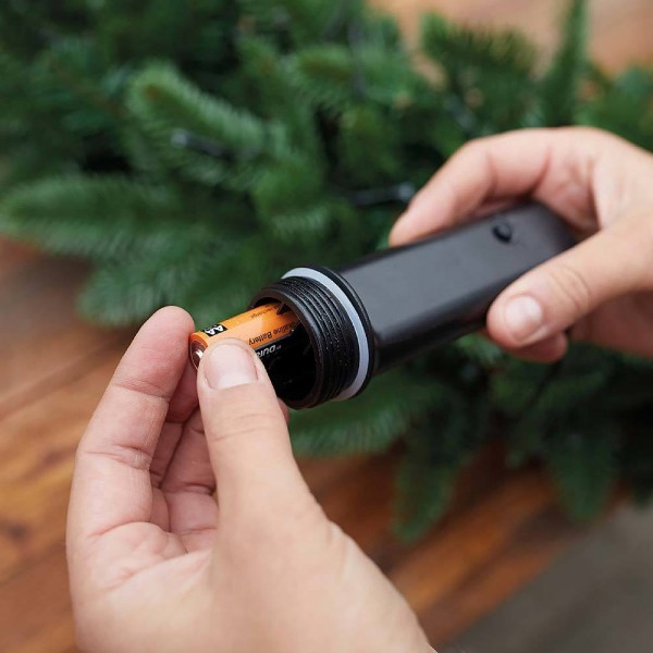 LED-Lichterkette kaltweiß mit 96 LEDs Timer Außenbereich 7m