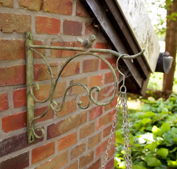 Wandhalterung für Blumenampel Vintage Wandhaken Blumentopf Grün Patiniert