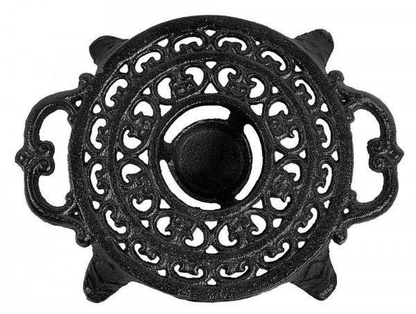 Stövchen Rund Rustikal Warmhalteplatte Rechaud Gusseisen Antik-Stil Schwarz