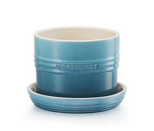 Le Creuset Pflanzenübertopf mit Untersetzer Steinzeug Karibik Le Creuset Pflanzenübertopf mit Untersetzer Steinzeug Karibik