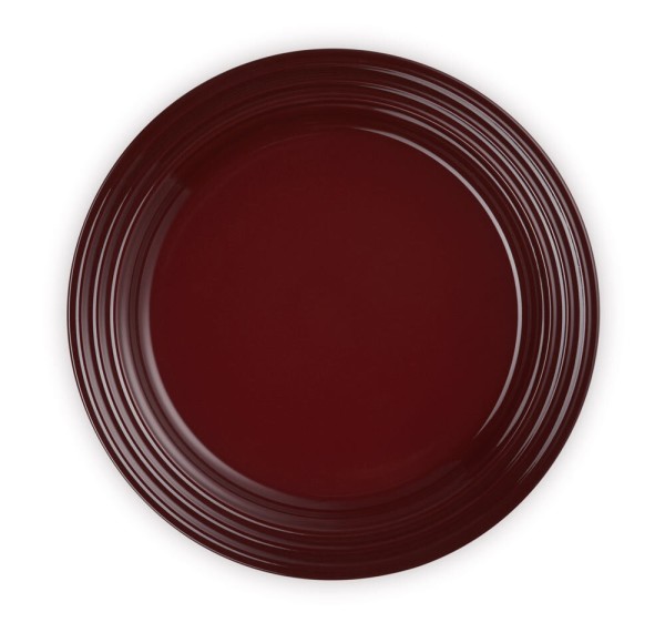 Le Creuset Frühstücksteller Steinzeug Garnet (Rhone) Bordeaux-Rot 22cm