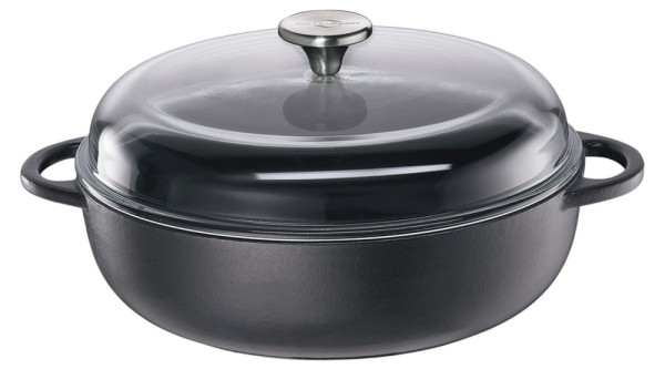 Küchenprofi Bauerntopf Rund Schwarz mit Glasdeckel PROVENCE Classic Black 28 cm