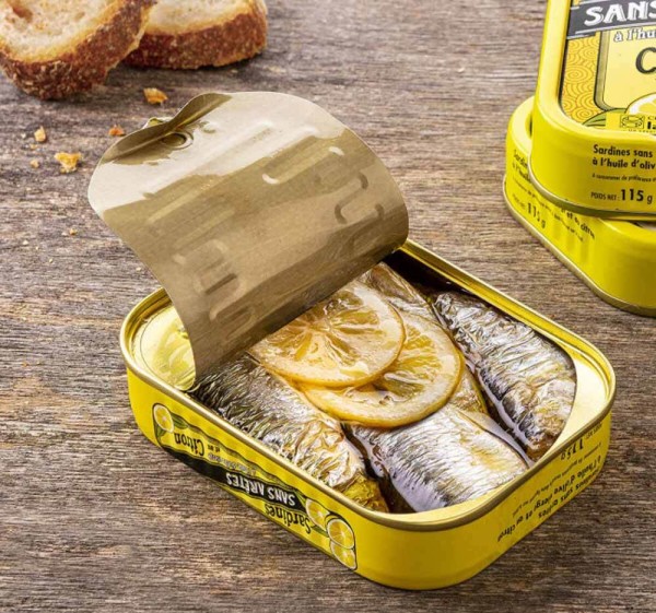 la belle-iloise Sardinen ohne Gräten in Olivenöl mit Zitrone - Dose 115 g