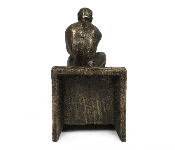 Buchstütze Der Denker nach Rodin 2 Stück Buchständer Gusseisen Antik-Stil