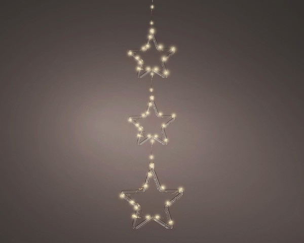 Weihnachtssterne Beleuchtet LED Sterne 3 Stück Außen Warmweiß zum Hängen Batterie Timer