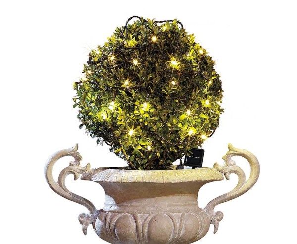 Solar Lichterkette Schwarz LED warmweiß 8 Modi Außenbereich Gartenbeleuchtung