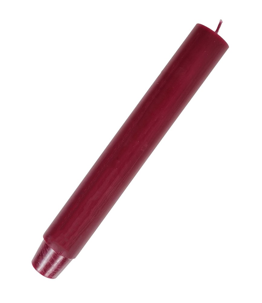 Dicke Stabkerze Durchgefärbt Bordeaux-Rot 18,5cm x 2,5cm Tropffrei Premium