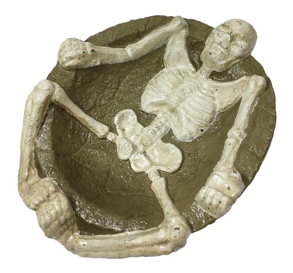Aschenbecher mit Skelett Halloween Gusseisen Gothic Totenkopf