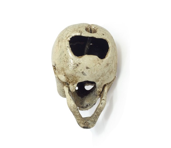 Flaschenöffner Totenkopf Schädel Gusseisen Weiß Halloween Gothic Antik-Stil