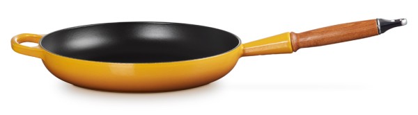 Le Creuset Bratpfanne mit Holzgriff Signature Gusseisen Nectar Gelb 28 cm