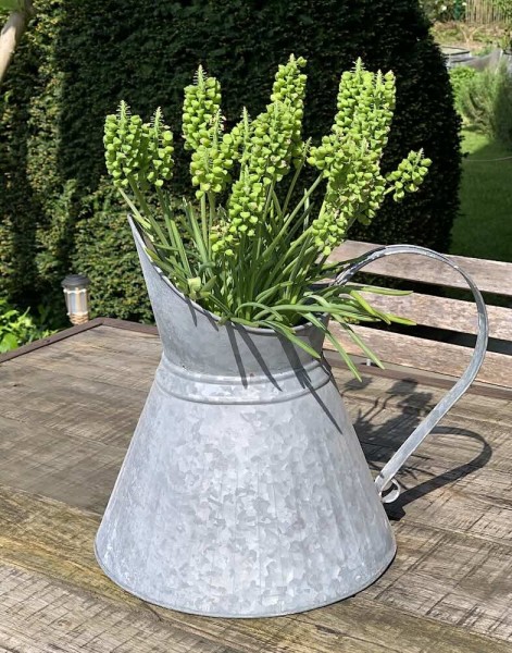 Großer Deko Krug Zink Zinkkrug zum Bepflanzen Zinkkanne Landhaus Vintage-Stil