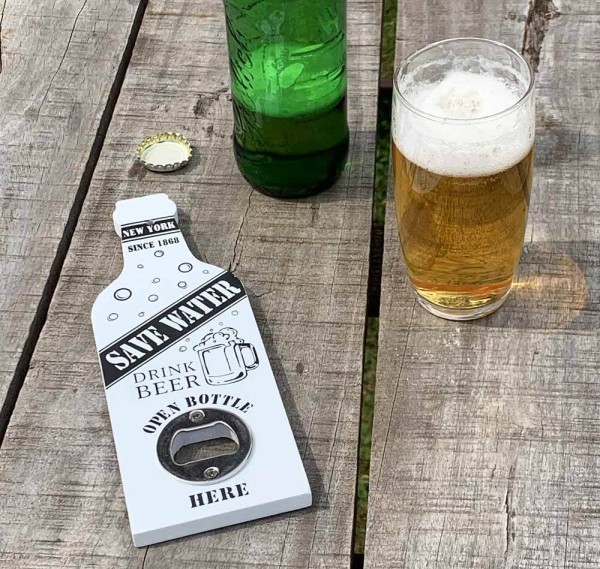 Flaschenöffner SAVE WATER - DRINK BEER New York Vintage Wandflaschenöffner