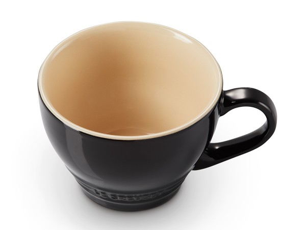 Le Creuset Cappuccino Tasse Steinzeug Schwarz Glänzend 400ml