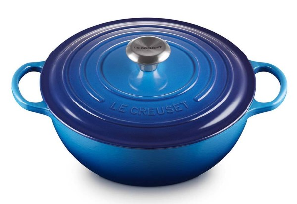 Le Creuset La Marmite Signature Familientopf Gusseisen Azure Blau 28cm