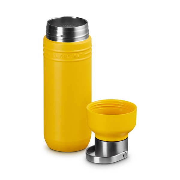 Le Creuset Trinkflasche On The Go Edelstahl Isolierflasche Nectar Gelb