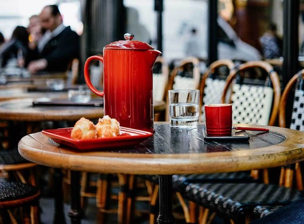Le Creuset Kaffeebereiter Steinzeug Kirschrot