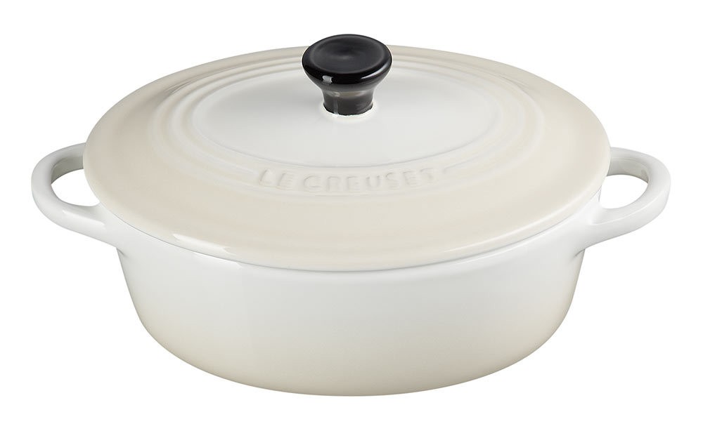 Le Creuset Mini-Cocotte Oval Steinzeug Meringue 12cm
