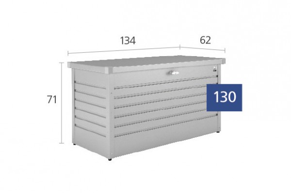 Biohort Freizeitbox 130 Aufbewahrungsbox 134x62x71cm Silber-Metallic
