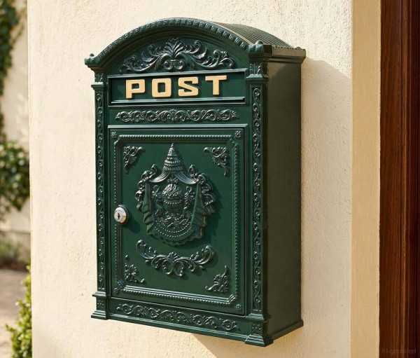 Briefkasten POST Landhausstil Grün Wandbriefkasten Metall Antik-Stil