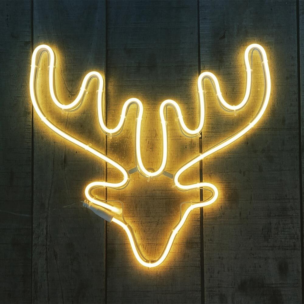 Hirsch Geweih beleuchtet LED Warmweiß Hirschkopf Innen Außen Rentier Weihnachten | Weihnachtsdekoration | Weihnachten | Wohnen