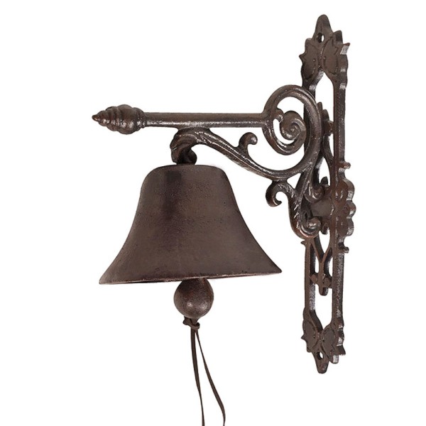 Türglocke Gusseisen Braun Antik-Stil – Nostalgische Glocke Landhausstil