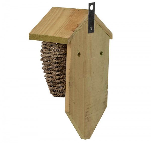 Nistbeutel für Zaunkönige Nistkasten Vogelhaus Seegras geflochten 26cm