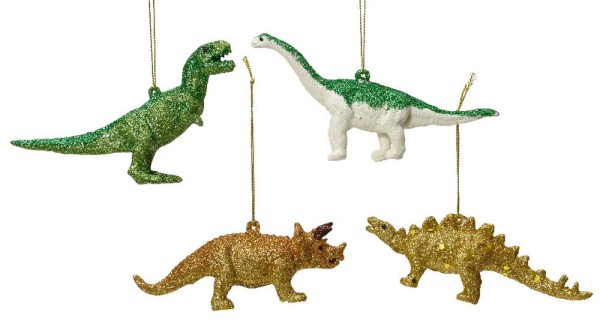 Christbaumschmuck Dinosaurier 4 Stück Christbaumanhänger Dino Christbaumfigur